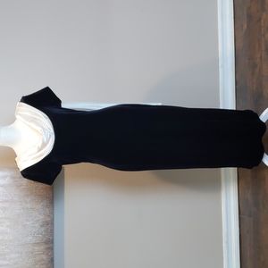 Connected Apparel Black and White Velor Dress